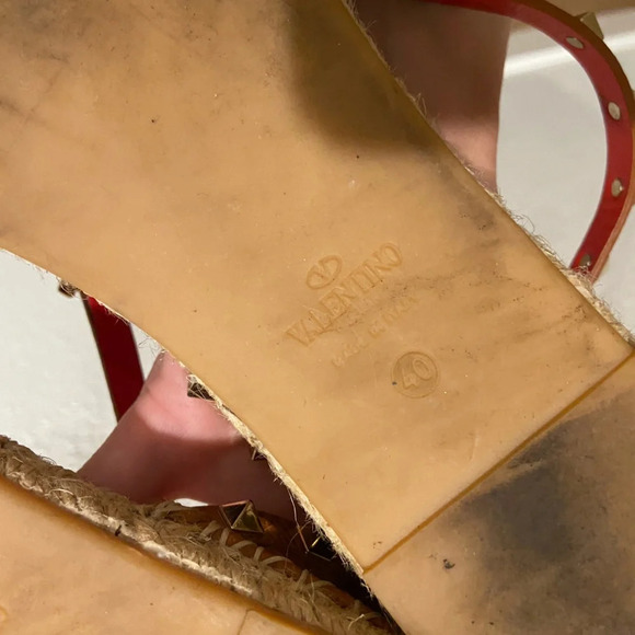 Valentino Double Wrap Leather Espadrilles Camel Size EU 40/US 10 - Picture 5 of 10